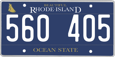 RI license plate 560405