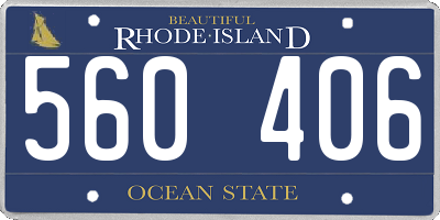RI license plate 560406