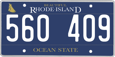 RI license plate 560409