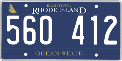RI license plate 560412