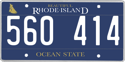 RI license plate 560414