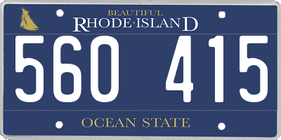 RI license plate 560415