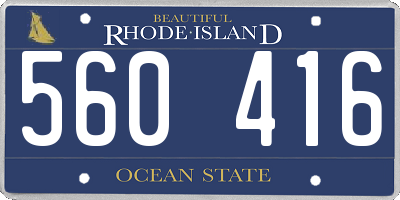 RI license plate 560416