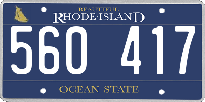 RI license plate 560417