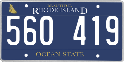 RI license plate 560419