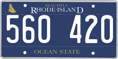 RI license plate 560420