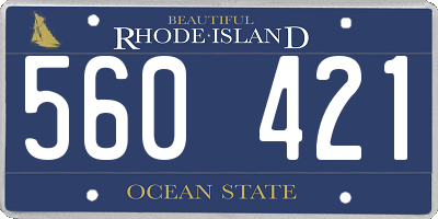 RI license plate 560421