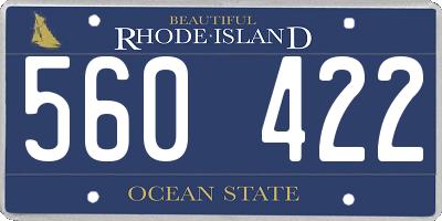 RI license plate 560422