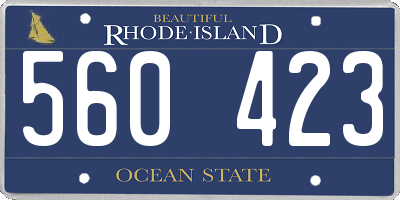 RI license plate 560423