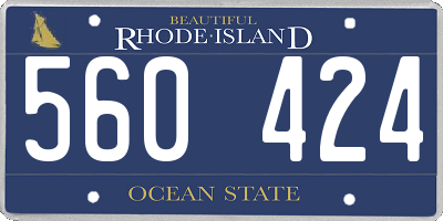 RI license plate 560424
