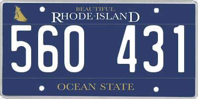 RI license plate 560431