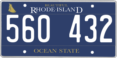 RI license plate 560432