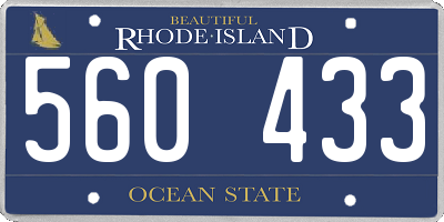 RI license plate 560433