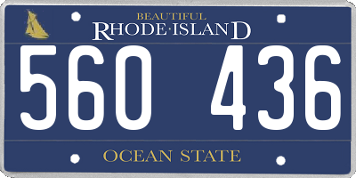 RI license plate 560436