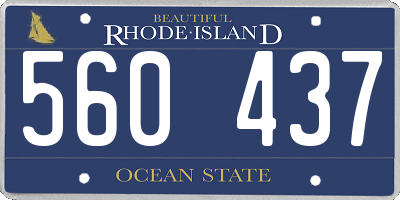 RI license plate 560437