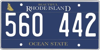 RI license plate 560442
