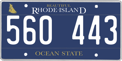 RI license plate 560443