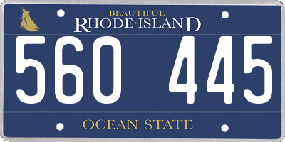 RI license plate 560445
