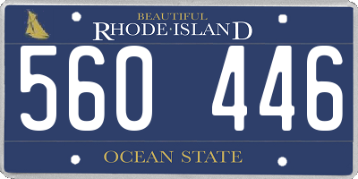 RI license plate 560446