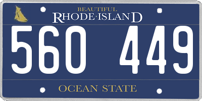 RI license plate 560449