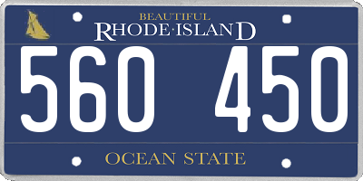 RI license plate 560450