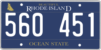 RI license plate 560451