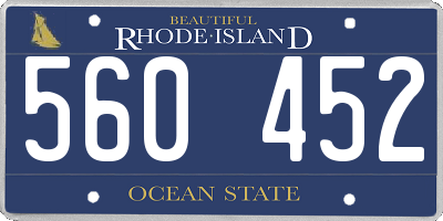 RI license plate 560452