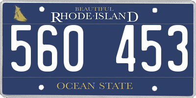 RI license plate 560453