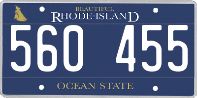RI license plate 560455