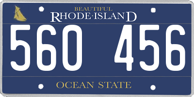 RI license plate 560456