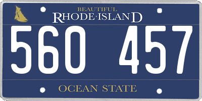 RI license plate 560457