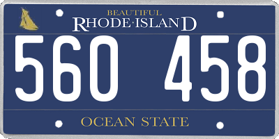 RI license plate 560458