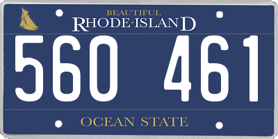 RI license plate 560461
