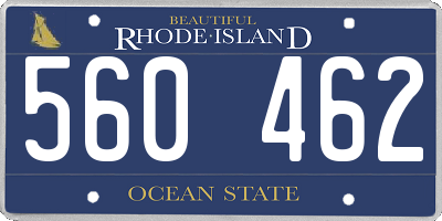 RI license plate 560462