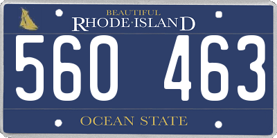 RI license plate 560463