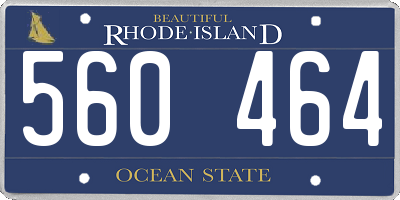 RI license plate 560464