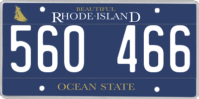 RI license plate 560466