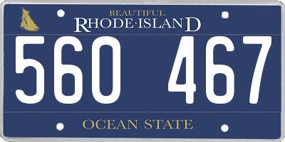 RI license plate 560467