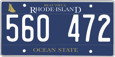 RI license plate 560472