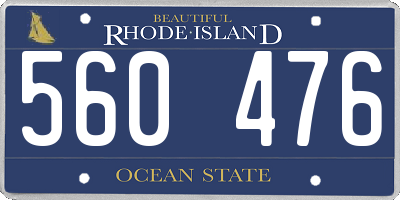 RI license plate 560476
