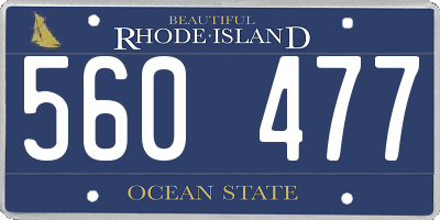 RI license plate 560477