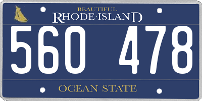 RI license plate 560478