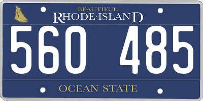 RI license plate 560485