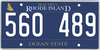 RI license plate 560489