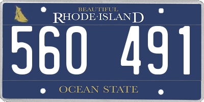 RI license plate 560491