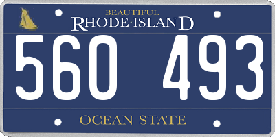 RI license plate 560493