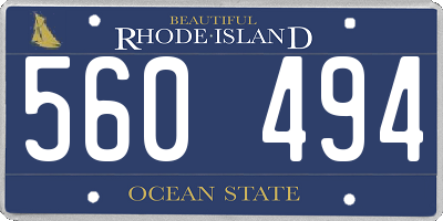 RI license plate 560494