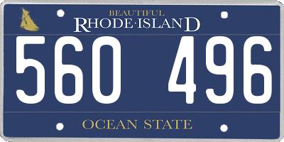 RI license plate 560496