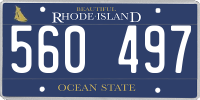 RI license plate 560497