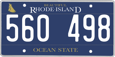 RI license plate 560498
